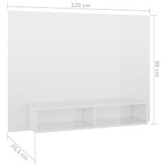 Vidaxl Stenska TV omarica visok sijaj bela 120x23,5x90 cm iverna pl.