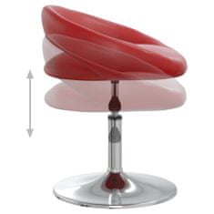 Vidaxl Vrtljivi namizni stol, vinsko rdeča barva, umetno usnje