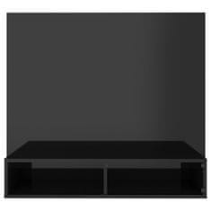 Vidaxl Stenska TV omarica visok sijaj črna 102x23,5x90 cm iverna pl.