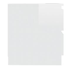 Greatstore Nočna omarica visok sijaj bela 50x39x43,5 cm iverna plošča