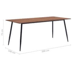 Vidaxl Jedilna miza rjava 200x100x75 cm mediapan