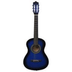 Vidaxl Klasična kitara za začetnike in otroke s torbo modra 1/2 34"
