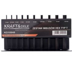 Kraft&Dele 10 Delni set imbus T ključev na stojalu 2-10mm