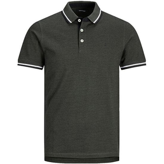 Jack&Jones Plus Moška polo majica Slim Fit JJEPAULOS 12143859 Forest Night