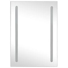Vidaxl LED kopalniška omarica z ogledalom hrast 50x13x70 cm