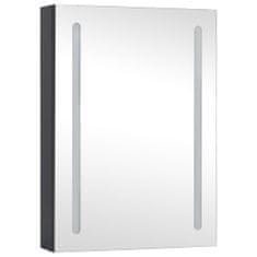 Vidaxl LED kopalniška omarica z ogledalom hrast 50x13x70 cm