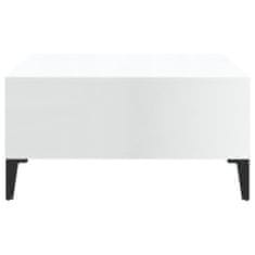 Vidaxl Klubska mizica visok sijaj bela 60x60x30 cm iverna plošča