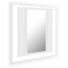 Vidaxl LED kopalniška omarica z ogledalom bela 40x12x45 cm