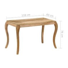 Vidaxl Jedilna miza iz trdnega mangovega lesa 118x60x76 cm