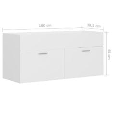 Vidaxl Omarica za umivalnik bela 100x38,5x46 cm iverna plošča