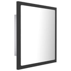 Vidaxl Kopalniško ogledalo LED sivo 40x8,5x37 cm iverna plošča