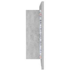 Vidaxl LED kopalniška omarica z ogledalom betonsko siva 100x12x45 cm
