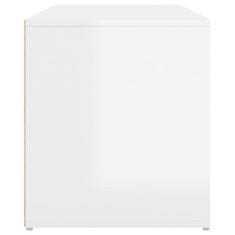 Vidaxl Klop za hodnik 80x40x45 cm visok sijaj bela iverna plošča
