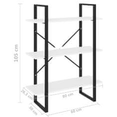 Vidaxl Knjižna omara bela 80x30x105 cm iverna plošča