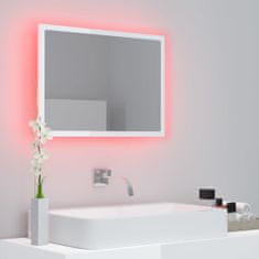 Vidaxl LED kopalniško ogledalo visok sijaj belo 60x8,5x37 cm