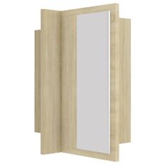 Vidaxl LED kopalniška omarica z ogledalom sonoma hrast 40x12x45 cm