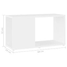 Greatstore TV omarica bela 60x24x32 cm iverna plošča