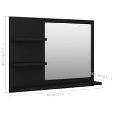 Vidaxl Kopalniško ogledalo črno 60x10,5x45 cm iverna plošča
