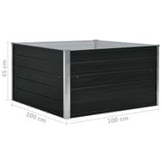 Greatstore Dvignjeno cvetlično korito 100x100x45 cm jeklo antracitno