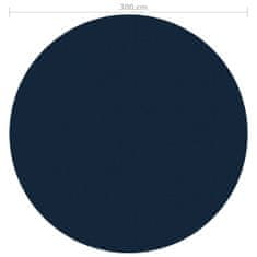Vidaxl Plavajoča PE solarna folija za bazen 300 cm črna in modra