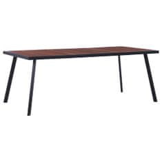 Vidaxl Jedilna miza temna barva lesa in črna 200x100x75 cm mediapan