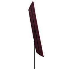 Vidaxl Zunanji senčnik z aluminijastim drogom 180x130 cm bordo rdeč