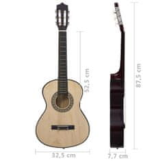 Vidaxl Klasična kitara za otroke in začetnike 8-delni komplet 1/2 34"