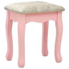 Vidaxl Mizica za ličenje s stolčkom roza 80x69x141 cm les pavlovnije