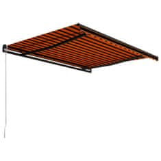 Vidaxl Ročno zložljiva tenda 400x300 cm oranžna in rjava