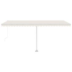 Vidaxl Ročno zložljiva tenda z LED lučmi 500x300 cm krem