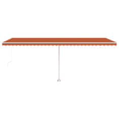 Vidaxl Ročno zložljiva tenda z LED lučkami 600x300 cm oranžna in rjava