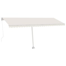 Vidaxl Ročno zložljiva tenda z LED lučmi 500x300 cm krem