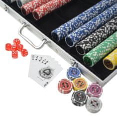 Vidaxl Poker Set s 1000 Laserskimi Žetoni Aluminij