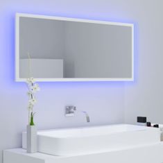Vidaxl LED kopalniško ogledalo belo 100x8,5x37 cm iverna plošča