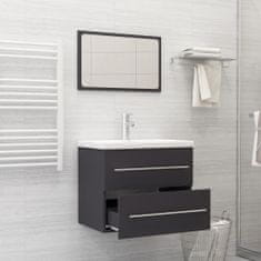 Vidaxl 2-delni komplet kopalniškega pohištva siva iverna plošča