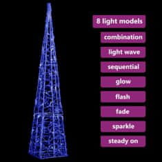Vidaxl Akrilni okrasni LED stožec moder 90 cm