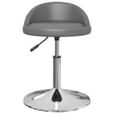 Vidaxl Barski stol, siv, oblazinjen z umetnim usnjem