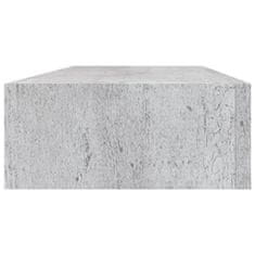 Vidaxl Stenska polica s predalom betonsko siva 60x23,5x10 cm mediapan