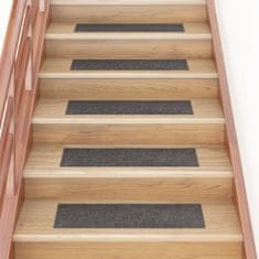 Vidaxl Samolepilne preproge za stopnice 15 kosov 76x20 cm sivo rjave