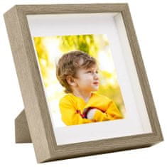 Vidaxl 3D foto okvirji 3 kosi temen les 28x28 cm za 20x20 cm slike