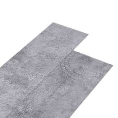 Vidaxl Samolepilne PVC talne plošče 5,21 m2 2 mm cementno sive barve