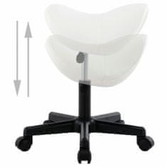 Vidaxl Delovni stolček belo umetno usnje