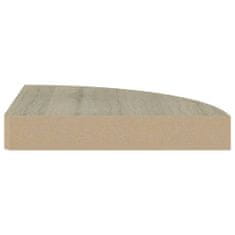 Vidaxl Kotne police 2 kosa barva hrasta 25x25x3,8 cm MDF