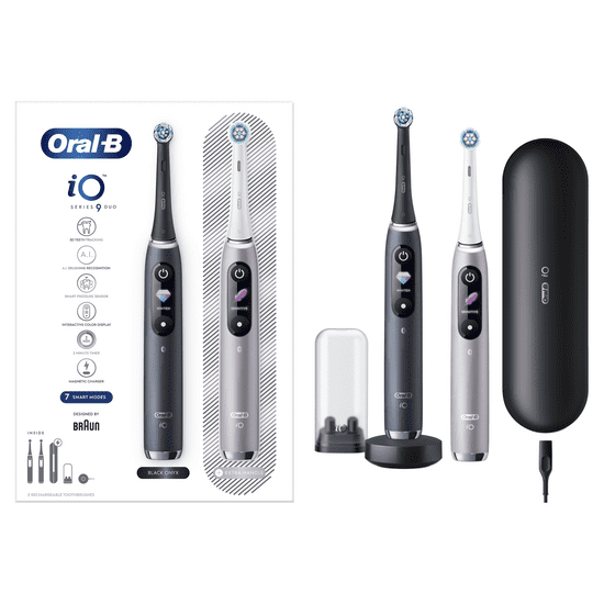 Oral-B iO Series 9 komplet magnetnih zobnih ščetk,črna/roza, 2/1