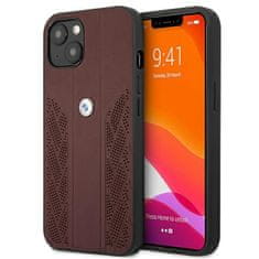 Bmw etui bmhcp13srsppr iphone 13 mini 5,4; rdeča trda torbica leather curve perforate