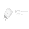 Polnilec za telefon L63 QC 1xUSB bel + 8-pin Lightning kabel