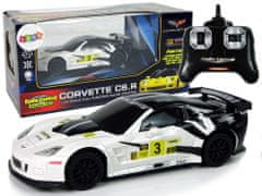 shumee Športni dirkalni avtomobil R/C 1:24 Corvette C6.R bele 2.4 G luči