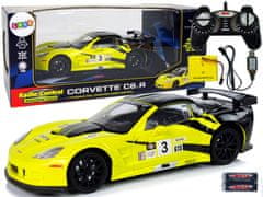 shumee Športni dirkalni avtomobil R/C 1:18 Corvette C6.R rumene 2.4 G luči