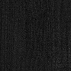 Vidaxl Nočna omarica črna 35,5x33,5x41,5 cm trdna borovina