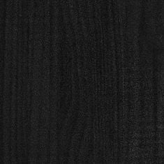Vidaxl Knjižna omara črna 104x33x76 cm trdna borovina